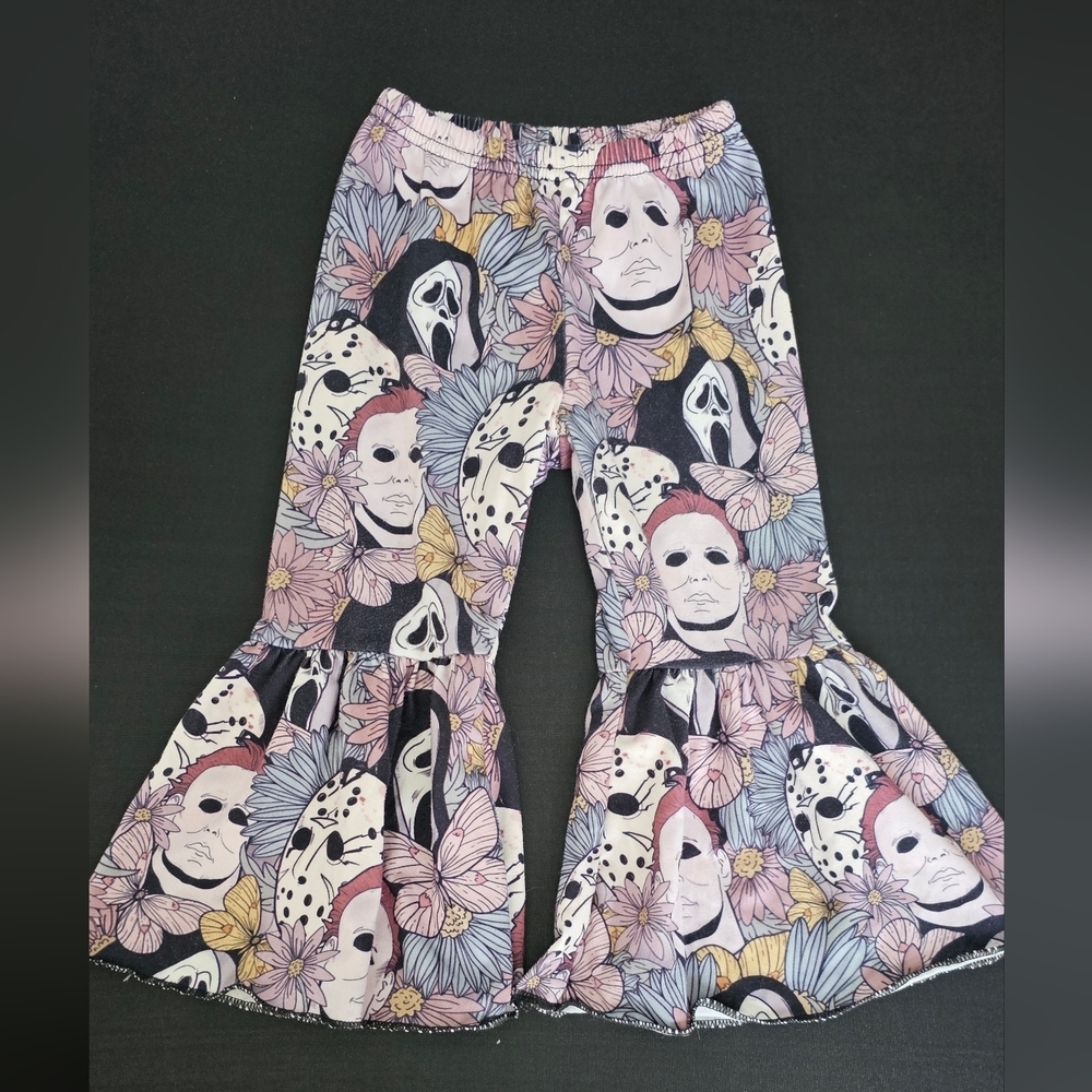 Baby Girl Custom Pants Halloween Spooky Scary Jason Scream Michael Meyers 12-18m